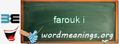 WordMeaning blackboard for farouk i